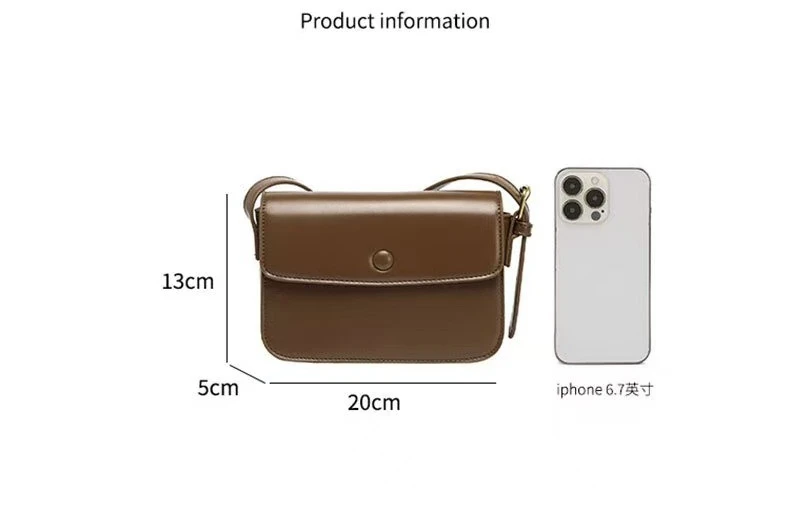 Women Bag Korean Genuine Leather Flap Casual Solid Hasp Soft Shoulder Bags Vintage Mori Girl Purse Phone Bag Simple