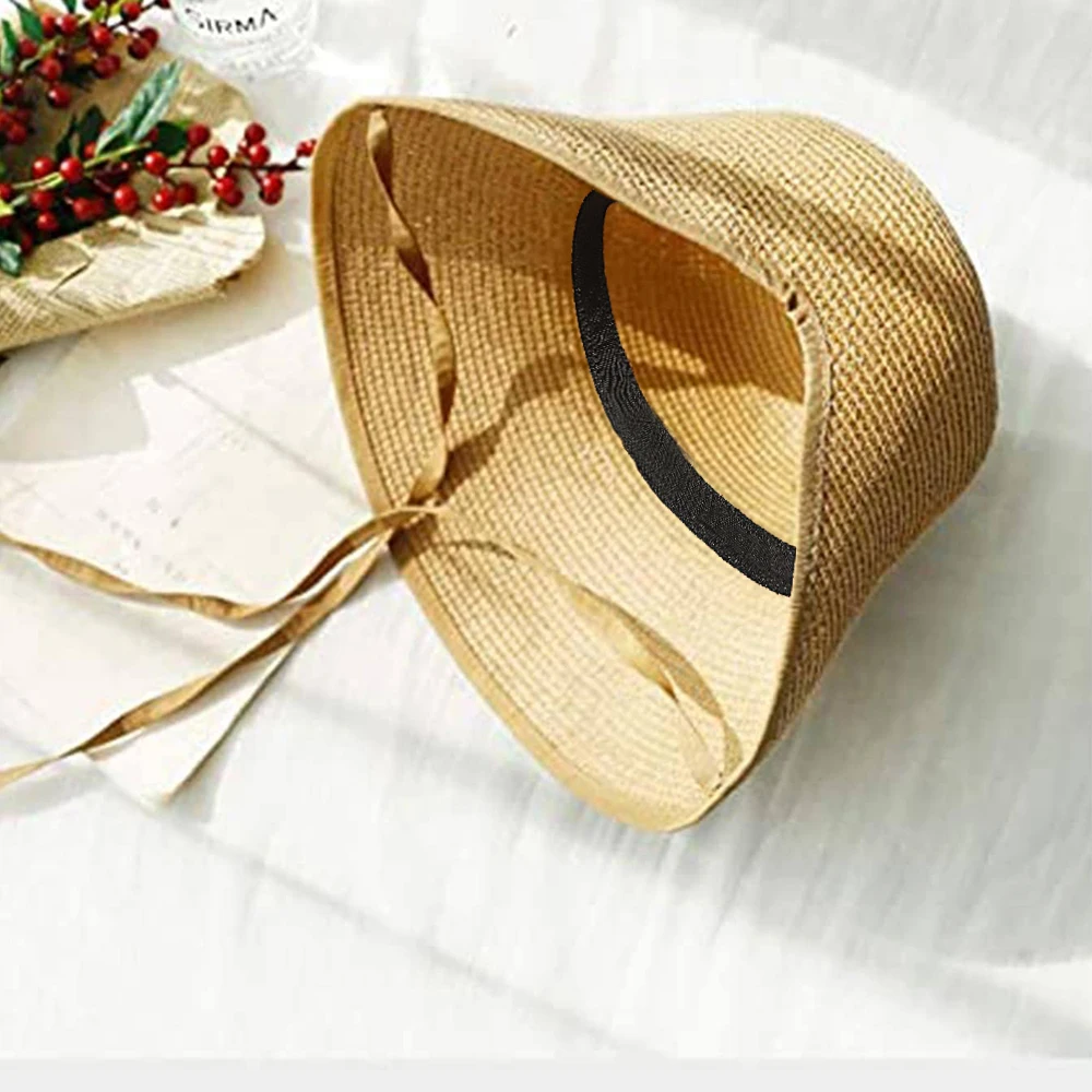 FS Fashion Straw Regency Bonnets Hats For Women Party Sun Hats Bow Beach Cap Big Wide Brim Cloche Hat Fedora Chapeau Femme