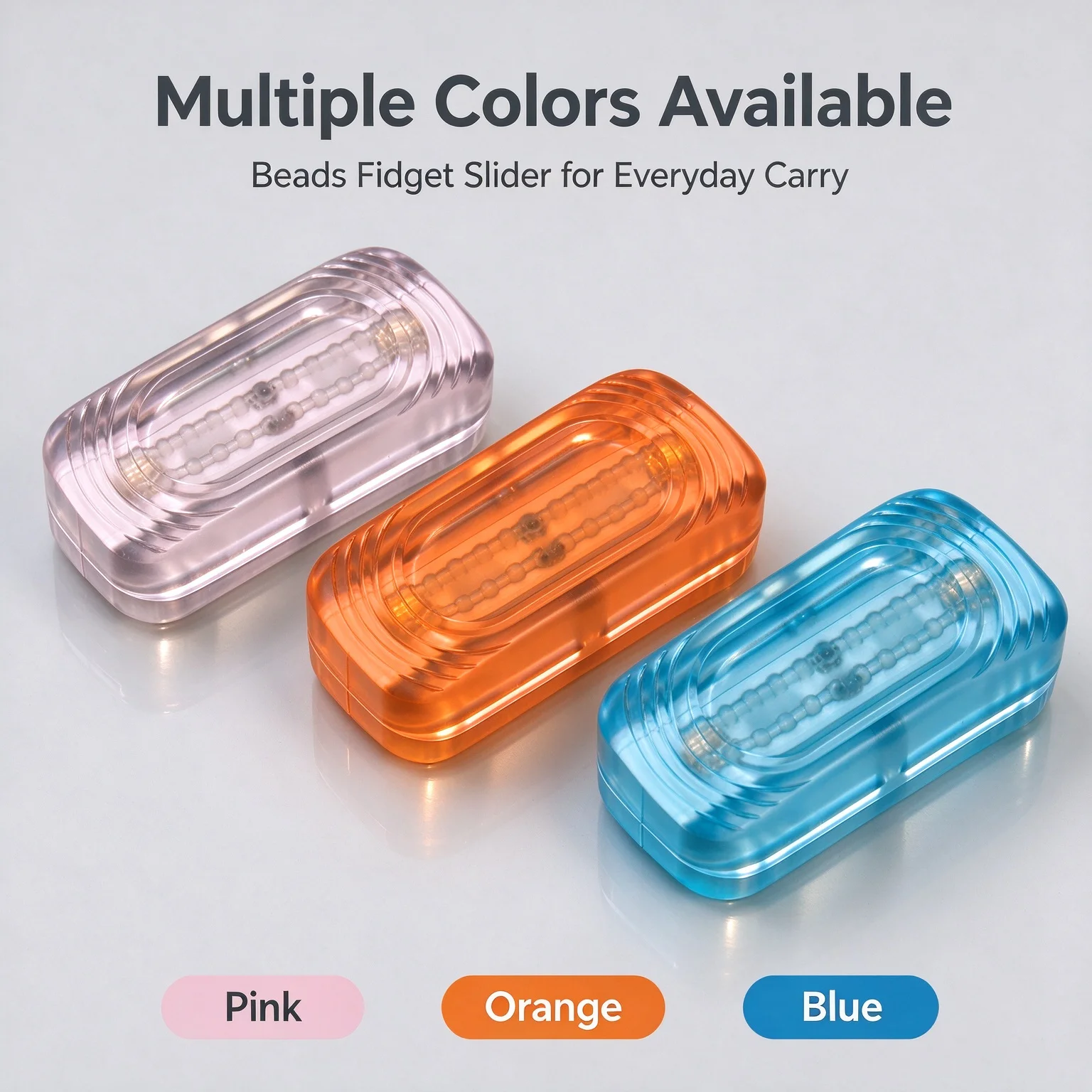 Transparent Magnetic Bead Chain Fidget Toy EDC Slider Push Pull Pocket Clicker Stress Relief Hand Toy for Adults Collection