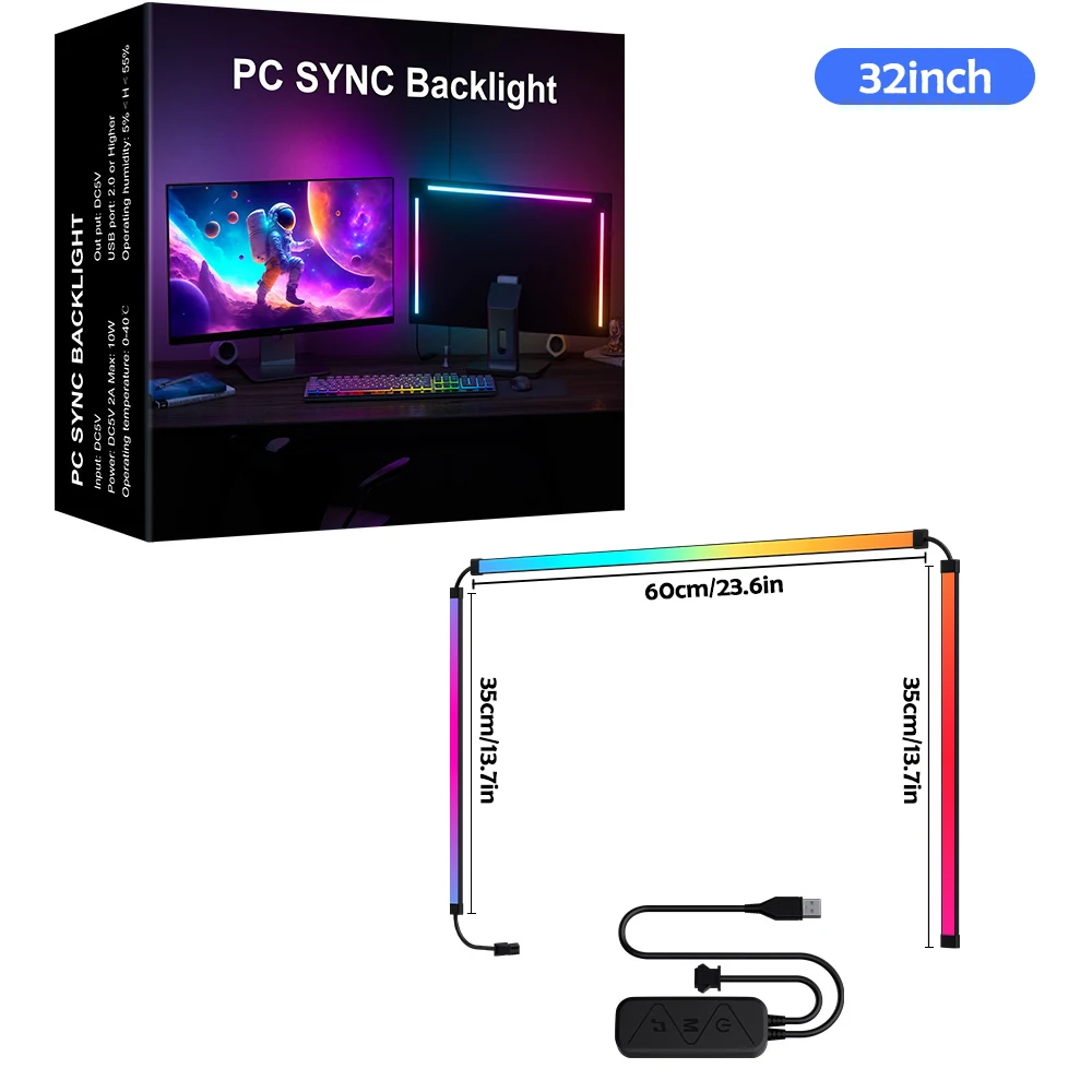 RGB Gaming Lights Strip Monitor Backlight LED Display Sync PC Sfeer Scherm APP Muzieksynchronisatie Decor Game Room Party