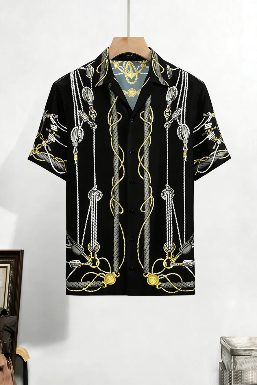 

Men's Simple Retro Medieval Light Luxury Shirt HD Baroque Pattern 3D Printed Shirt Hawaiian Vacation Outdoor Party Mens Clothing