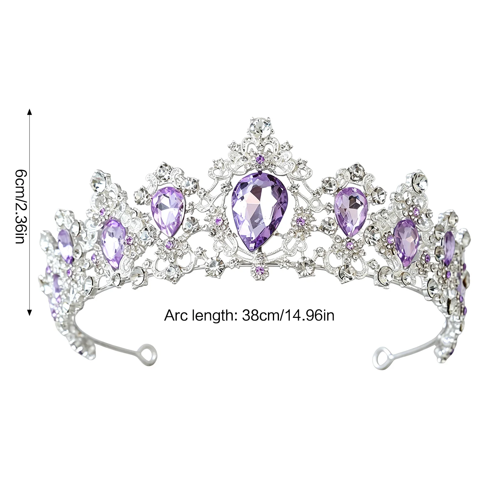 Elegant Tiara Hairband for Bridal Wedding Party Pageant Photo Shoot Pink Alloy Crown Headband Romantic Accessory view 5