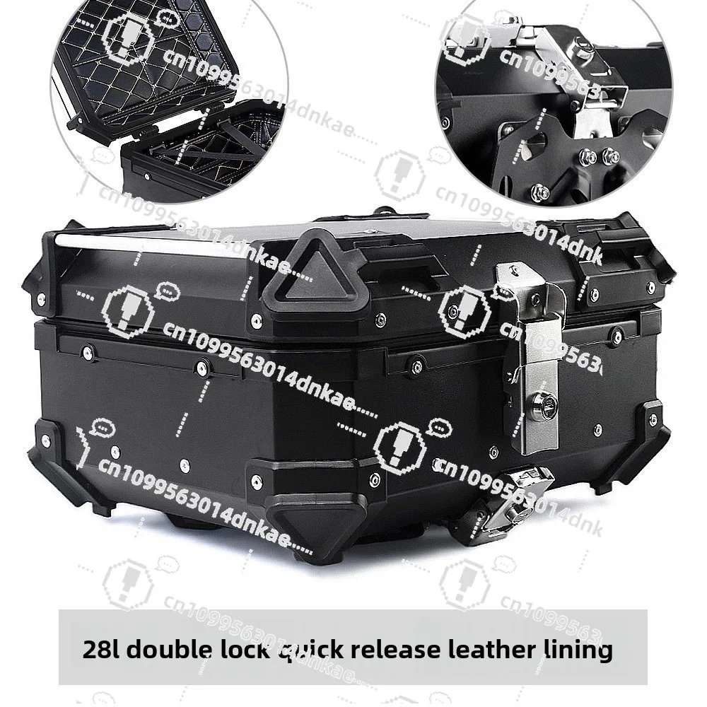 

28L Flat Black Motorcycle Quick Dismantling Aluminum Alloy Solid Color Trunk Scooter Trunk Electric Vehicle Trunk