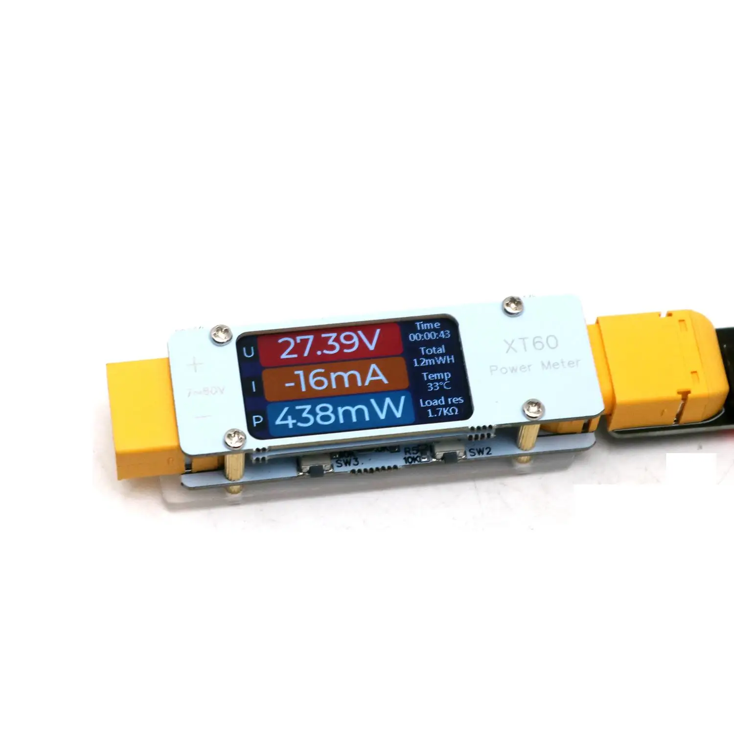 DYKB 64A XT60 Power Meter Bidirectional Current Voltage Temp Alarm 12-72V BMS RC Drone Battery Charger Discharger Power Analyzer