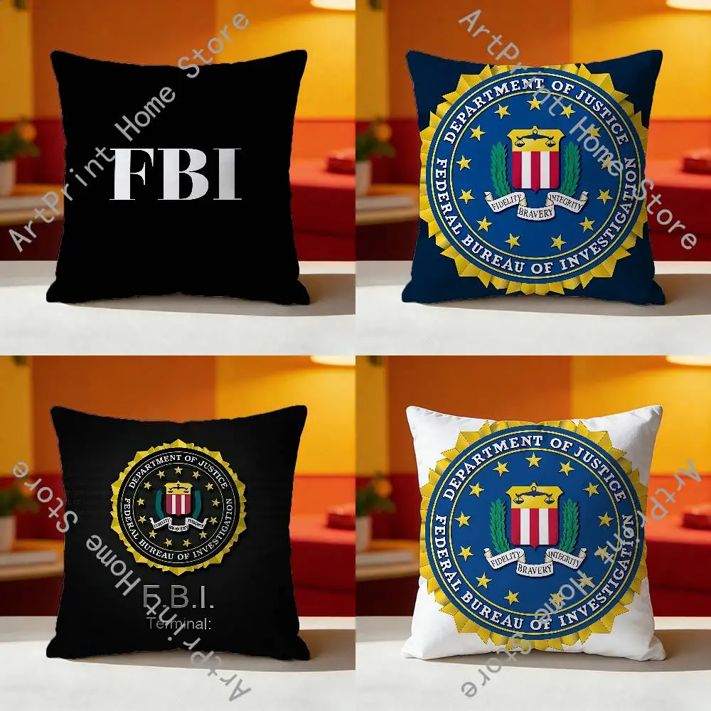 

F-FBI Icon Pillow Cases for Bedroom Living Room Sofa Home Decor Polyester Cushion Cover with Zipper