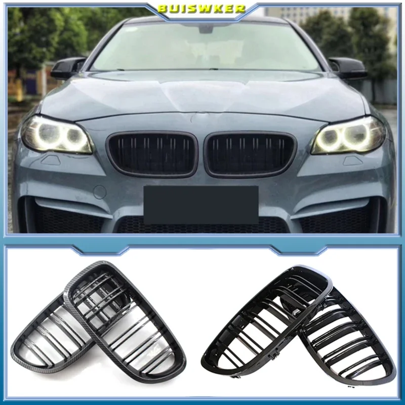 

Car Gloss Black Kidney Grill Dual Slats Racing Grill For BMW 5 Series F10 F11 F18 520d 530d 540i 2010-2017 Replacement Part