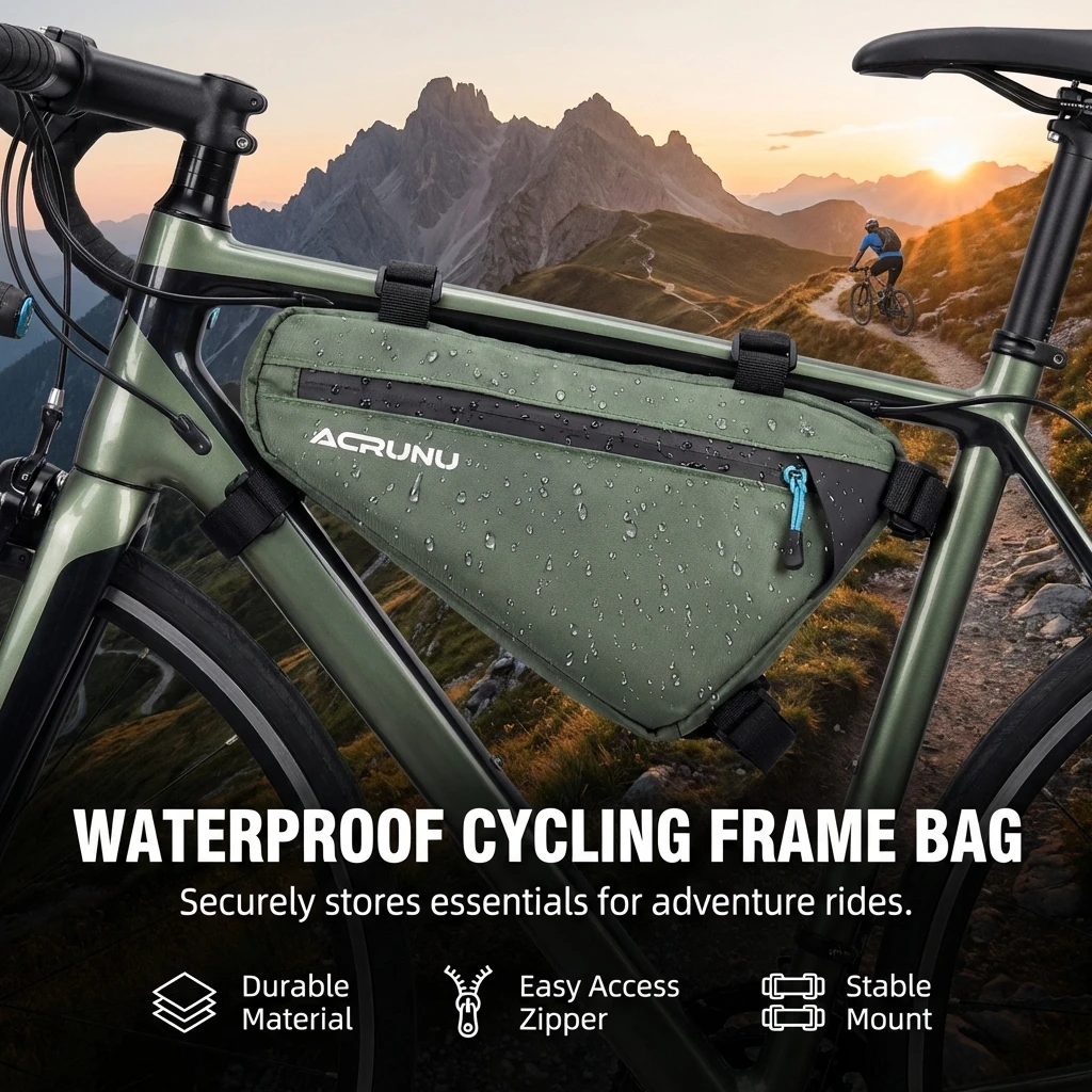 

Bike Triangle Bag Waterproof Cycling Storage For Mountain Road Bikes