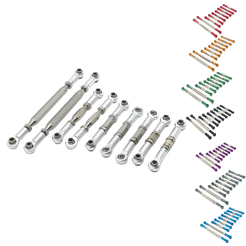 1/12 9PCS RC Car Spare Parts Adjustable Metal Steering Linkage Pull Rod Sets For 12428 FY 01 02 03