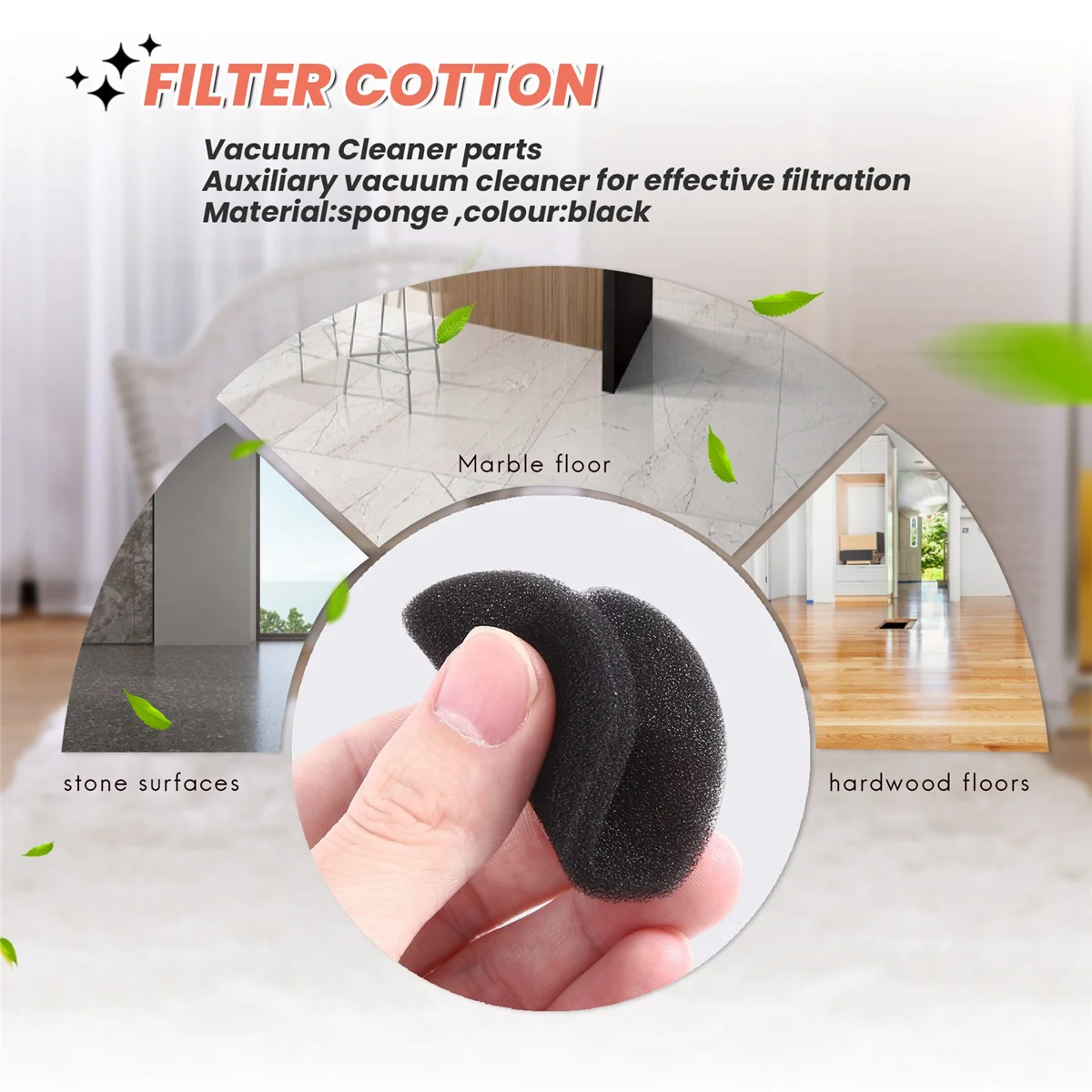 5Pcs Filter Cotton For Deerma Dx118C Dx128C Vacuum Cleaner Parts Effective Tool