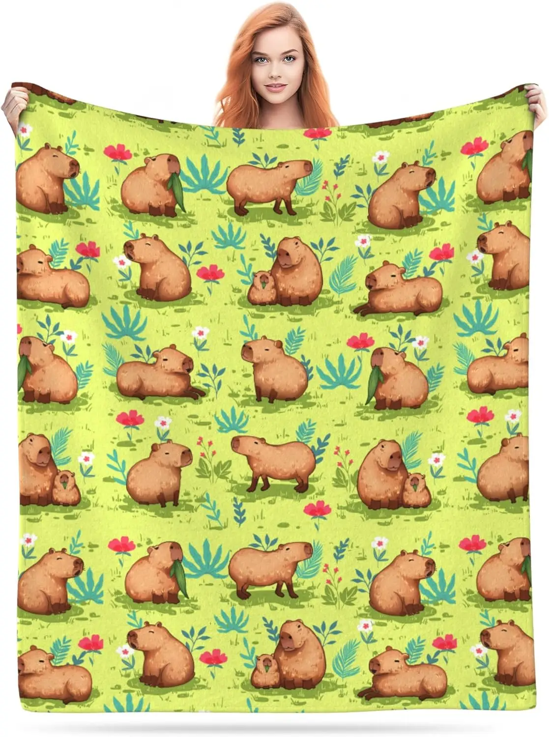 

Одеяло «Капибара», плюшевое одеяло «Морская выдра», легкое удобное фланелевое теплое одеяло премиум-класса, ультра-мягкое одеяло с принтом