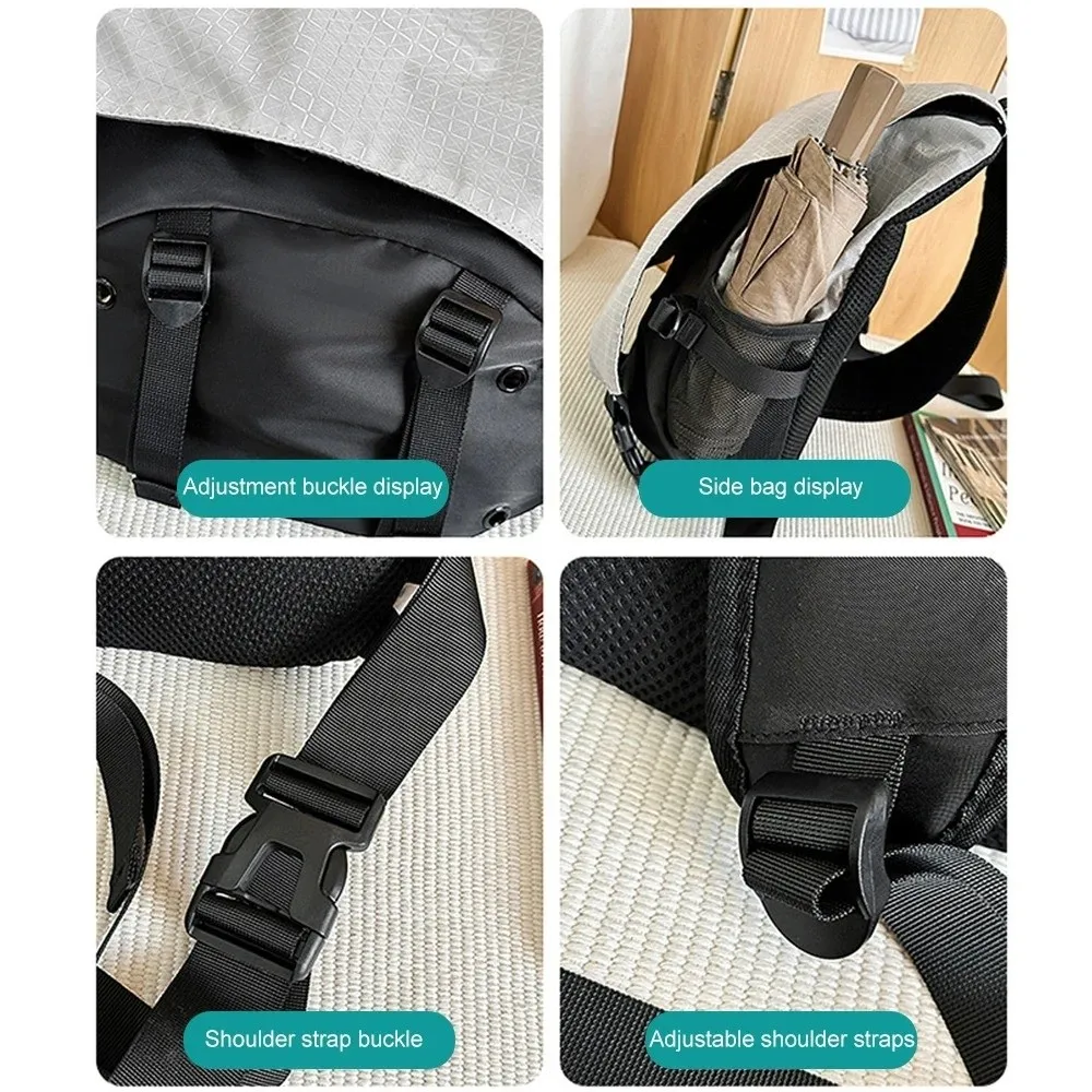 Bolsa de peito para esportes ao ar livre, à prova d'água, grande capacidade, ajustável, nylon, crossbody, estilo japonês, bolsa de ombro masculina