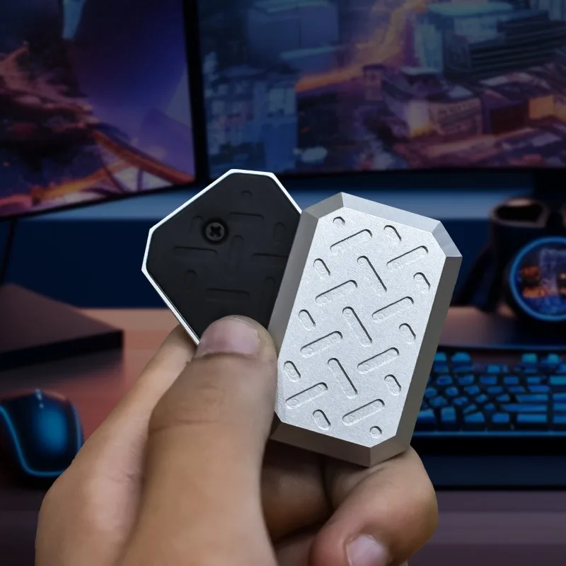 Decompression Magnetic Push Card Mini Fidget Pushing Plate Antistresse Mechanical Slider Haptic Coin EDC Metal Stress Relief Toy