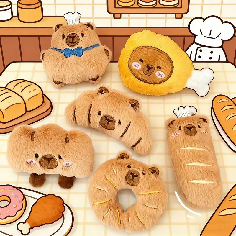 

Capybara Plush Keychain Bread Keychain Food Themed Keychain Cartoon Plush Pendant Teen Accessory Gift