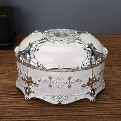 European-style Luxury Zinc Alloy Jewelry Box Vintage Oval Trinket Case Storage Keepsake Box Christmas Birthday Gift