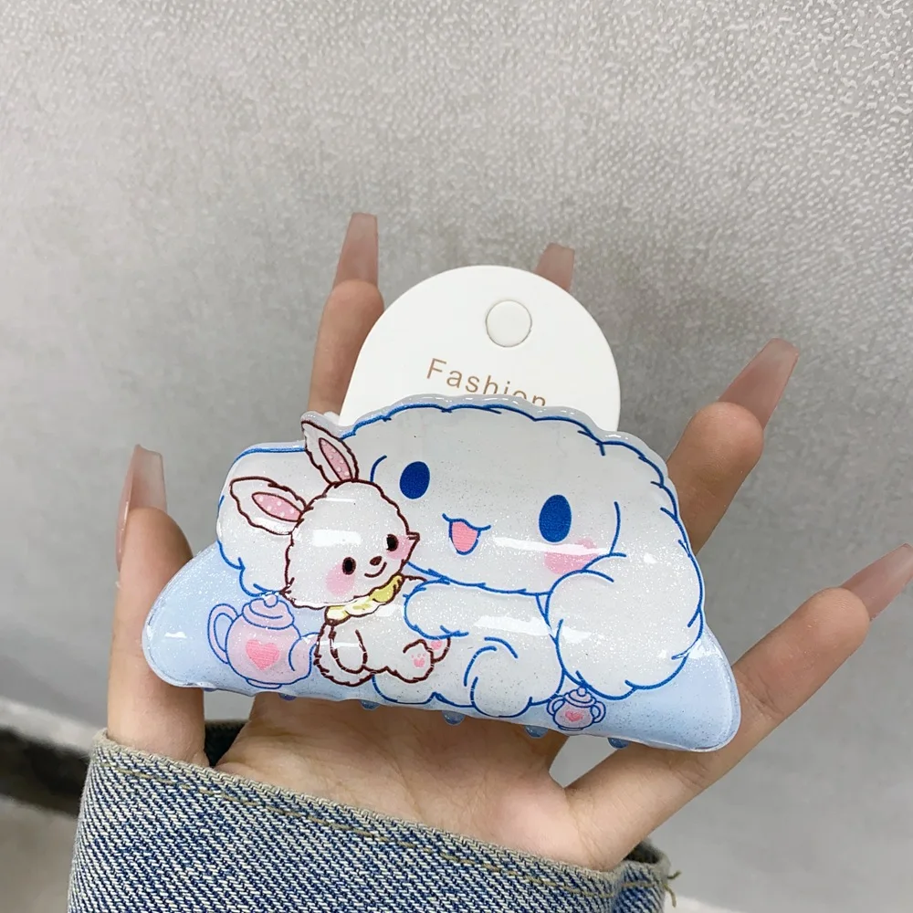 Sanrio HelloKitty Hair Clip Women Cute Cartoon Cinnamoroll Hair Claw Girl Anime Kuromi Hairpins Melody Kid Hair Accessories Gift