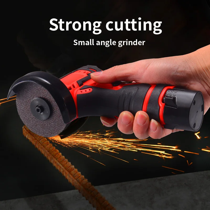 Mini Angle Grinder Rechargeable Cordless Cutting Machine 16.8V Electric Hand Grinder Polishing Machine Grinding Tools 9000RPM