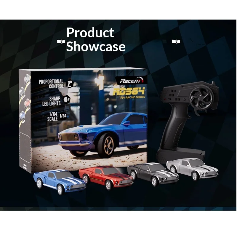 

Oulans Full Proportional Rc Drift Car 1 64 Scale Mini Rear Wheel Drive Professional Mustang Gyroscope For Adult Racing Drifting