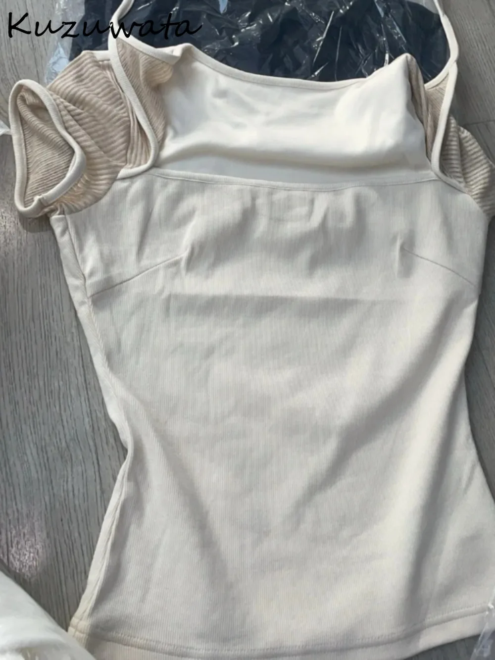 

Kuzuwata, новая сетчатая лоскутная футболка с короткими рукавами Mujer Camisetas, универсальный топ со шнуровкой и вставками, модная повседневная мягкая футболка японского меньшинства