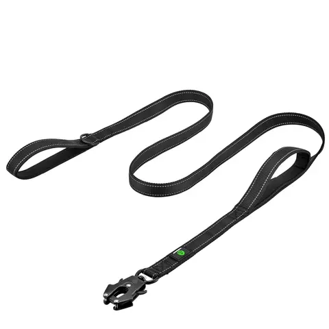 Traffic Handle Dog Leashes Two Padded Soft Handles Strong Dog Leash Metal Hook Training Dog Lead 1.8M