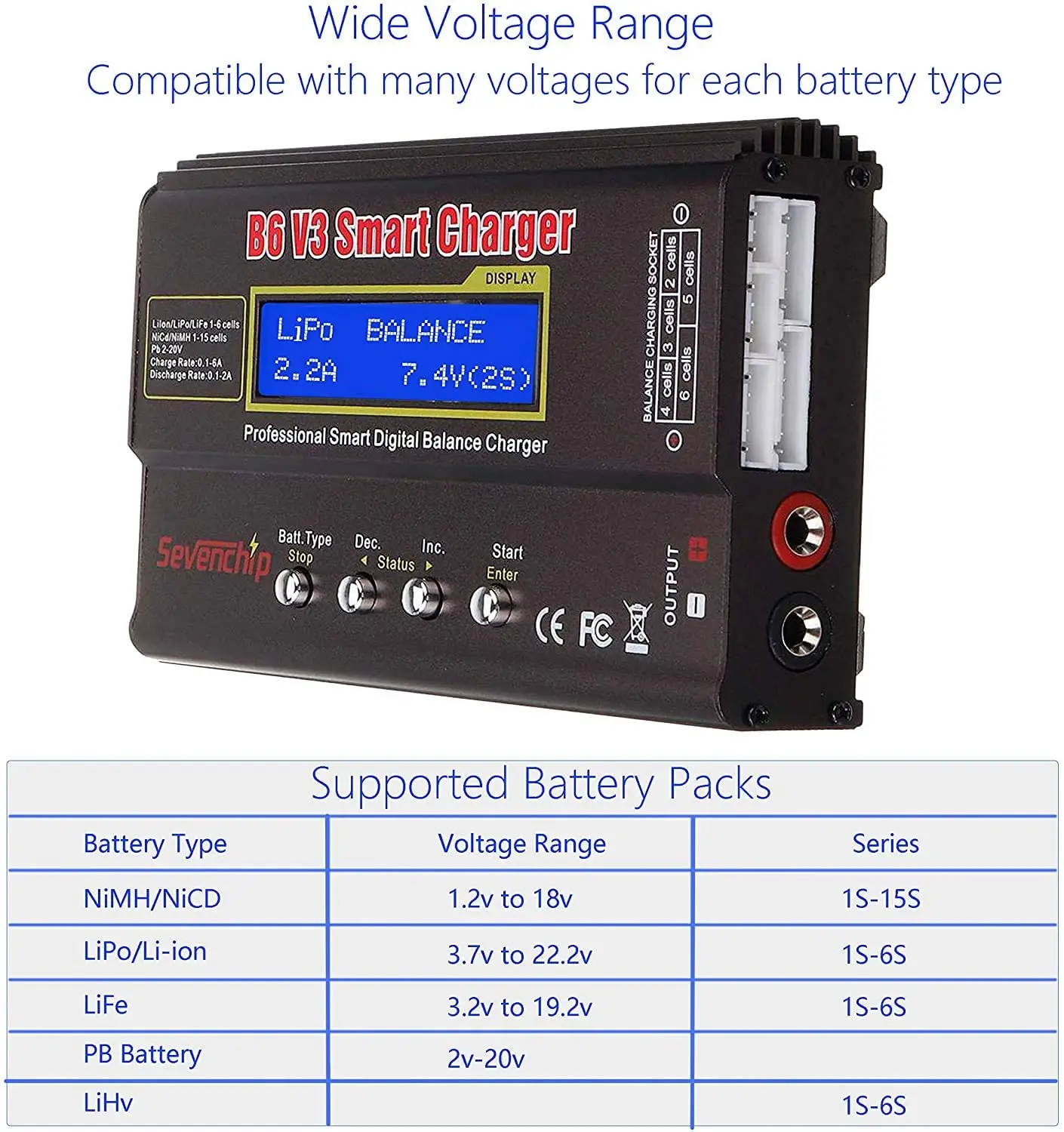 IMAX B6 V3 80W 6A Battery Charger LiHv Lipo NiMh Li-ion Ni-Cd Digital RC Charger Lipro Balance Charger Discharger 15V 6A Adapter