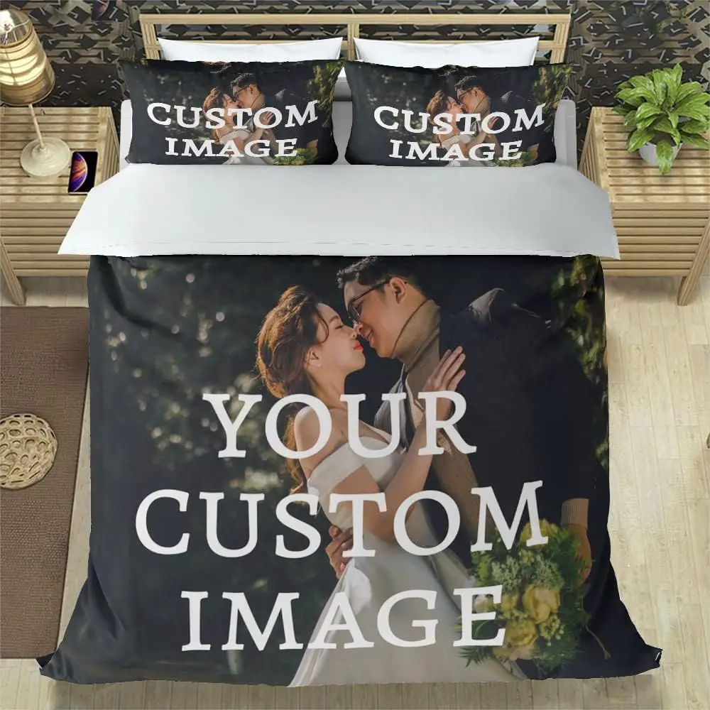 Custom Duvet Cover Customized Bedding Set with Image Text Suitable for Birthday,Christmas,Valentine\'s Day,Special Festival Gift