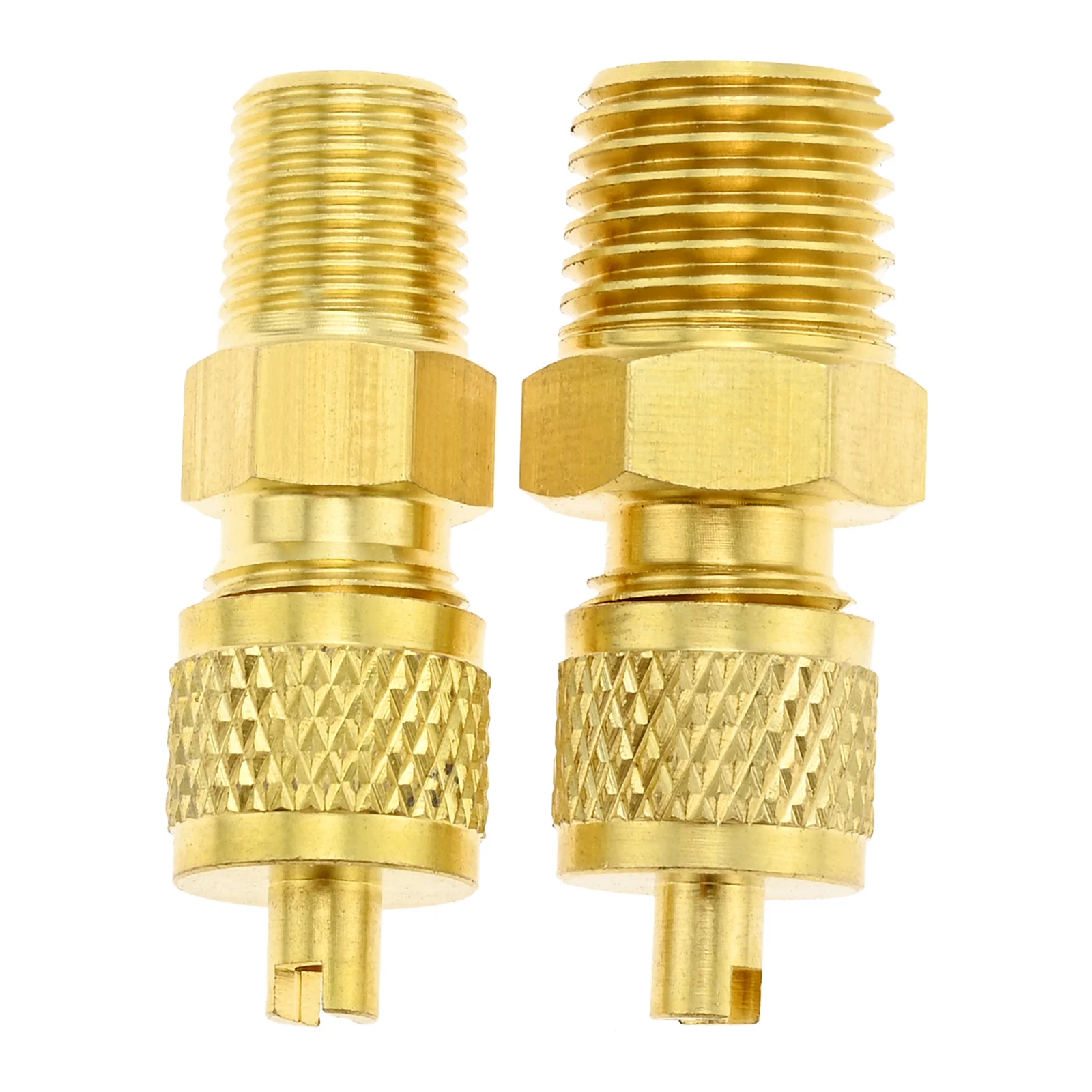 1/4 SAE Male to 1/8NPT Female Thread Tubing Adapter Hose Connector Fittings with Valve Core for Air Conditioner Refrigeration