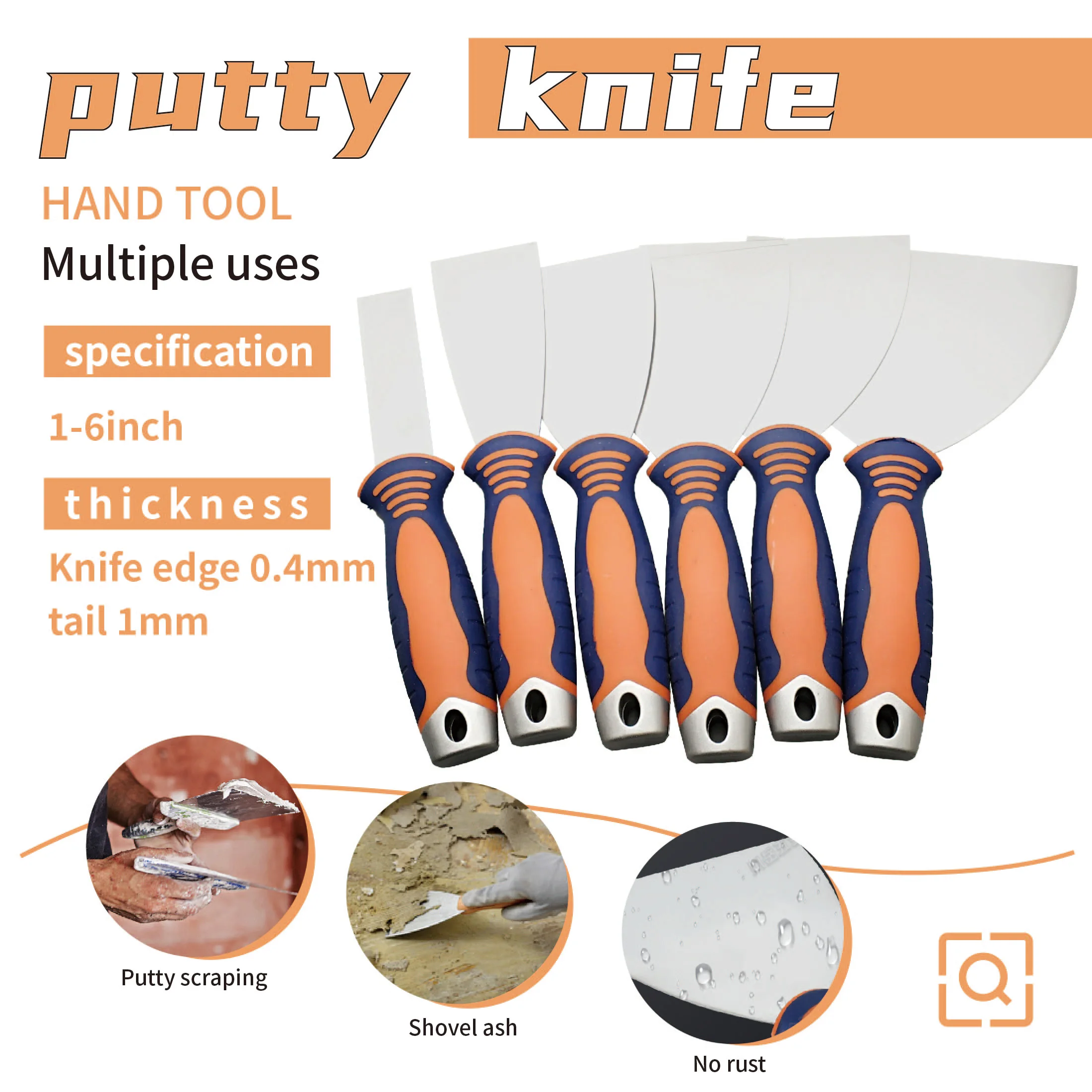 Putty knife Drywall Tool Construction knife spatula Plastic Handle blade Stainless Steel Construction Tools For wall putty