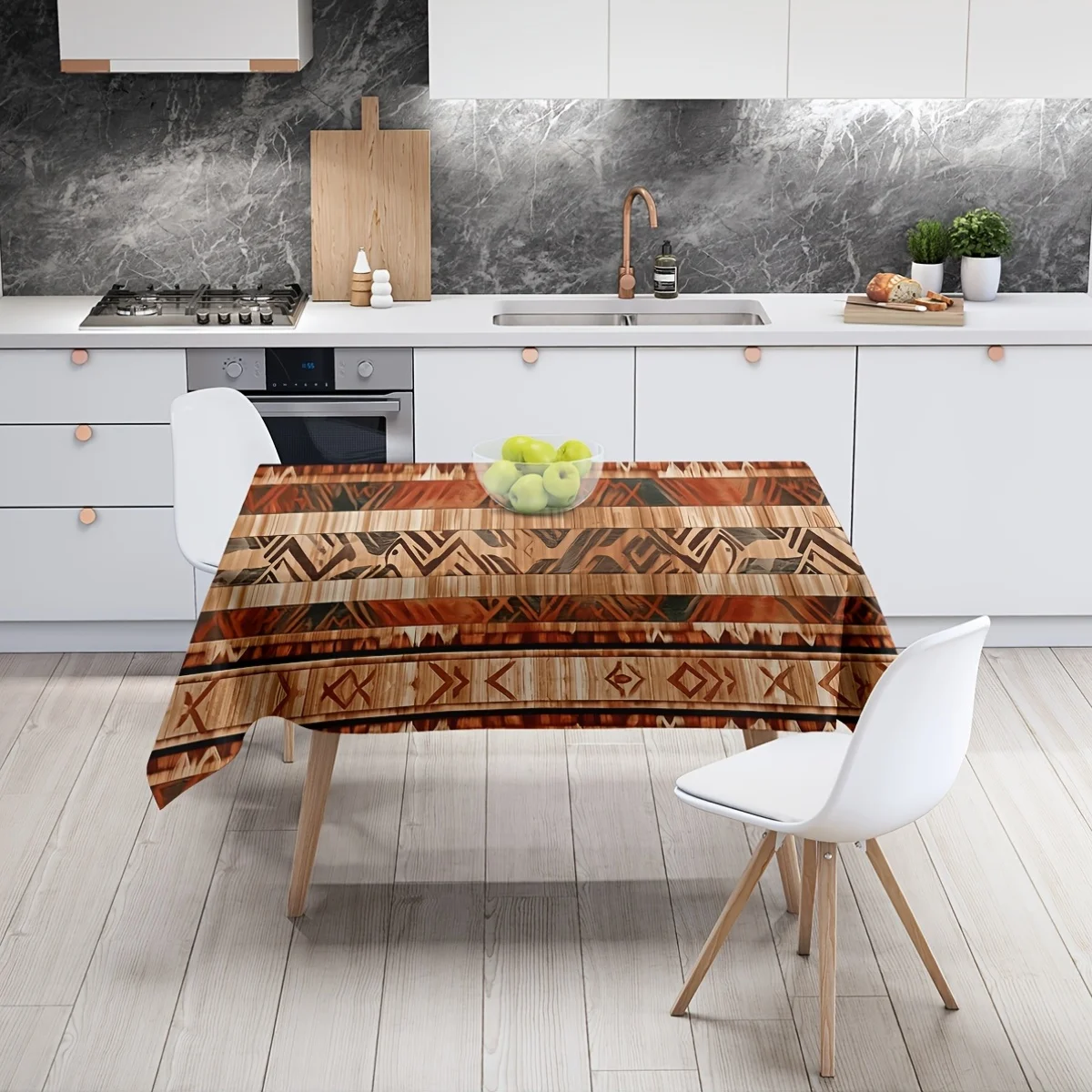 JIT 2d flat printing vintage brown African ethnic tribe-style table