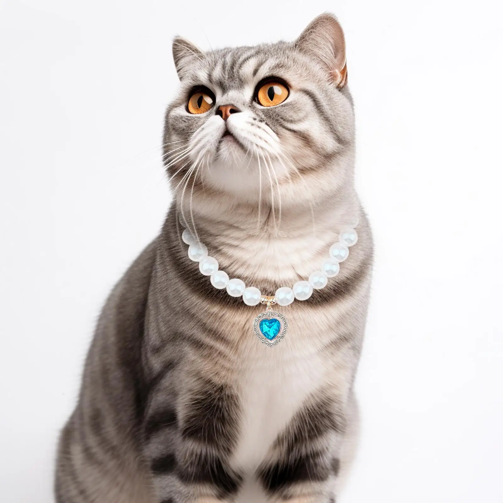 Pet Kitten Collar Elegant Pearl Necklace Adjustable Lightweight for Puppy Dress Up and Gifts