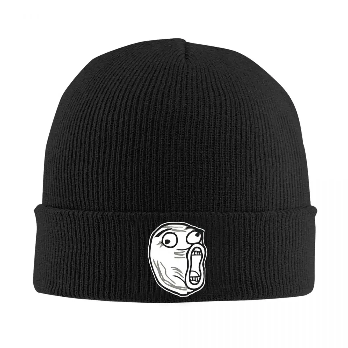 Crszy Trollface Beanie Hats Bonnet Hats Female Male Trendy Hippie Skullies Beanies Spring Design Thermal Elastic Caps