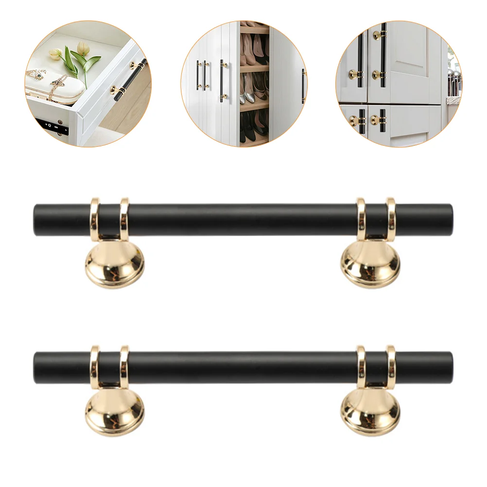 2 Pcs Handle Home Door Metal Vanity Table Drawer Cabinet Puller Space Aluminum Wardrobe Pulls