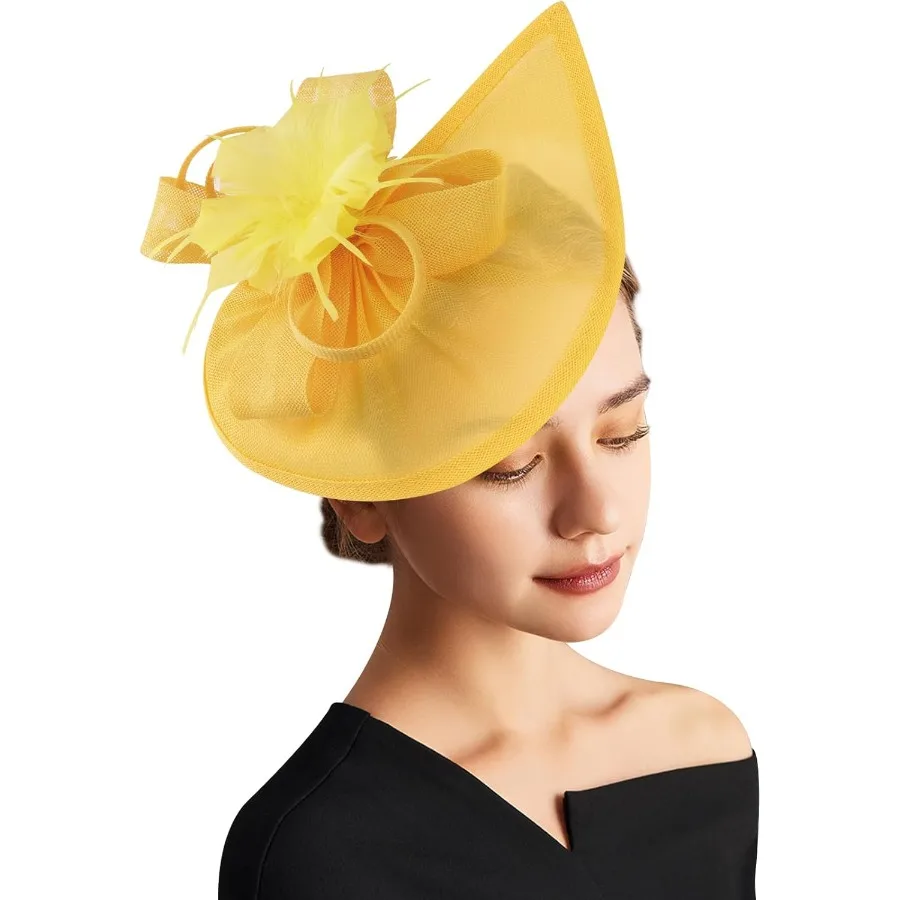 

DRESHOW женские шляпы-чародеи, шляпа для чаепития, винтажная шляпа-таблетка, повязка на голову для коктейля