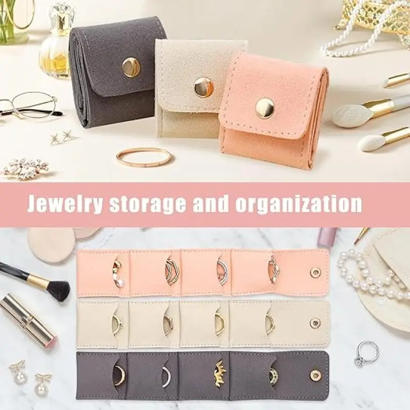 

Jewelry Storage Bag Portable Compartment Travel Bag Necklace Earring Ring Organizer Jewelry Container