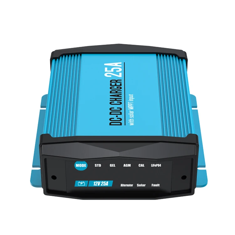 25A Intelligent MPPT DC-DC Battery Charger for 12V 50-500Ah Solar Batteries IP66 for Car and Home Use