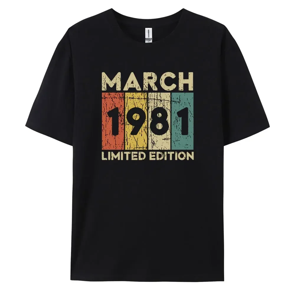 Unisex Vintage 1981 Cotton Tee Classic Casual Summer T-Shirt Essential Wardrobe Item for Kids Men And Women