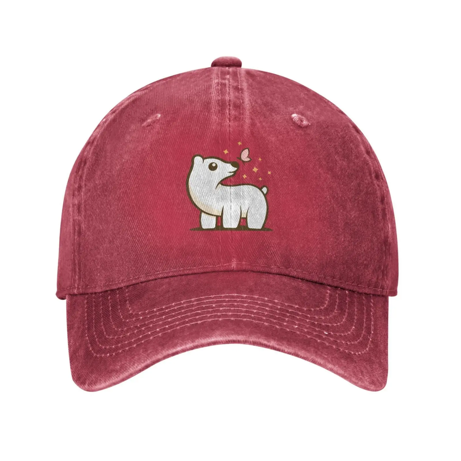 Walking Polar Bear Baseball Cap for Men Women Hats Denim Trucker Caps Dad Hat