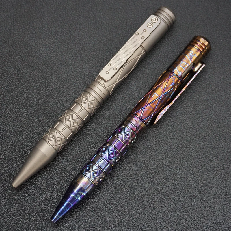 

Titanium Alloy Ballpoint Pen Hollow Out EDC Bolt-Action Pen Business Signature Pen Portable Daily Carry Pen