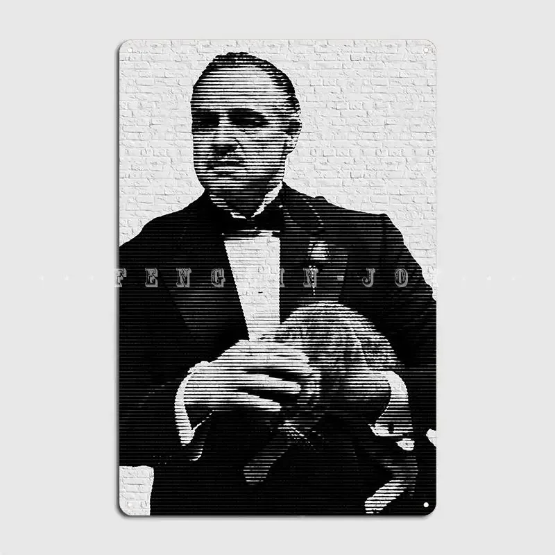 لافتة جدارية معدنية من Don Vito Corleone على شكل كهف للمطبخ، قم بإنشاء ملصقات لافتة من القصدير لتزيين الحائط