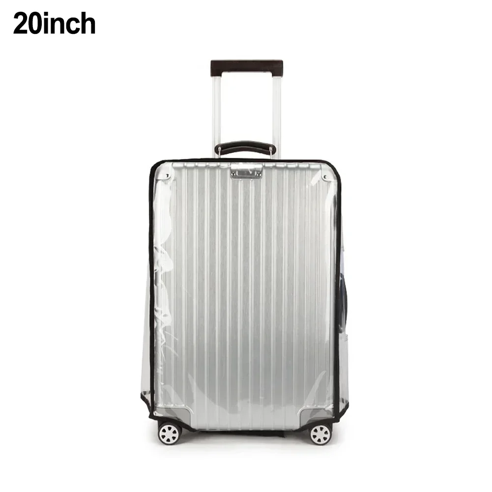 Suitcase Cover Luggage Cover 22inch 26 Inch Washable Wearable 24 Inch 30 Inch Freeze-proofing Transparent+black