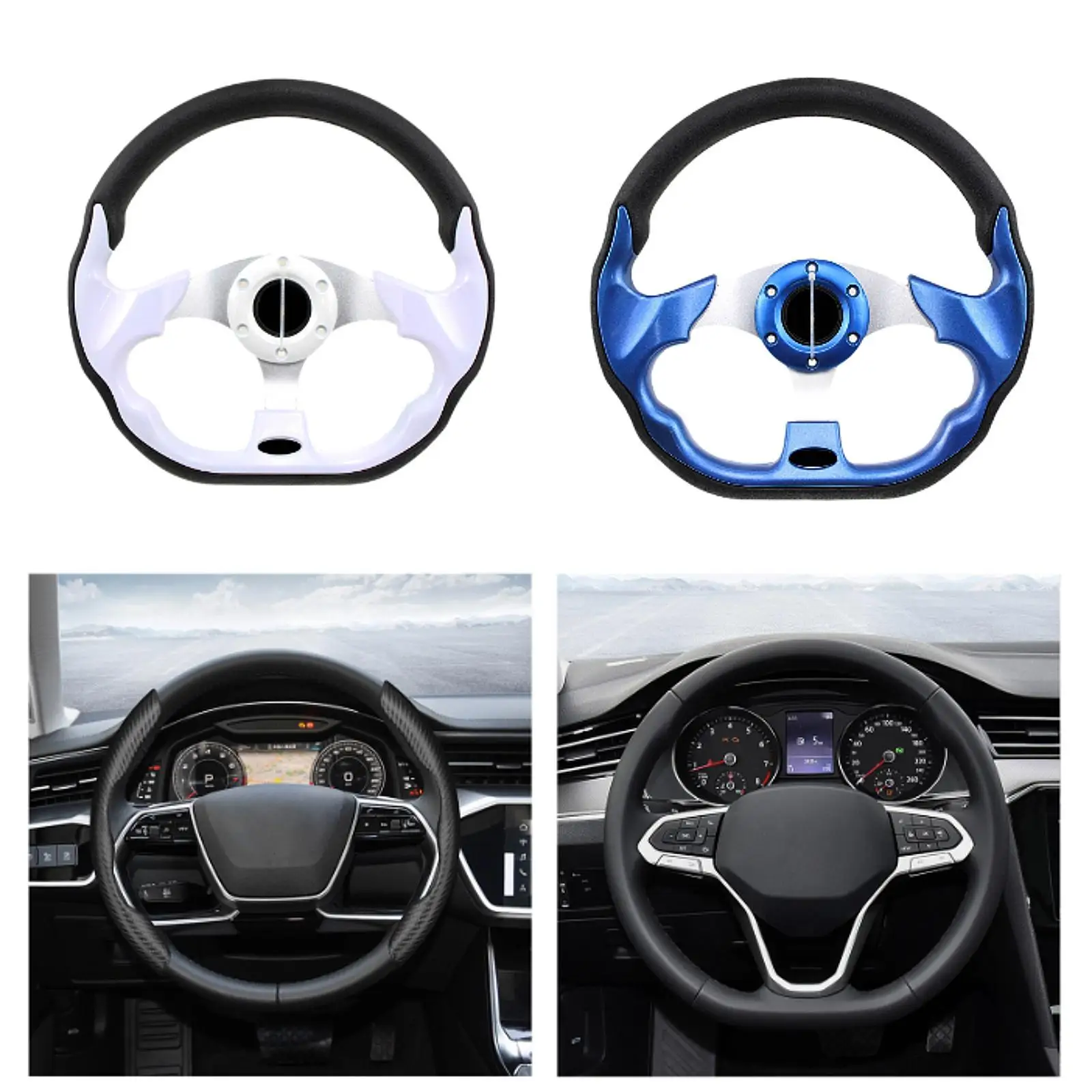 

Compact Car Steering Wheel 12.6 Inch PV Sport Race Wheel for Boat Yacht Pontoon and Automotive Use