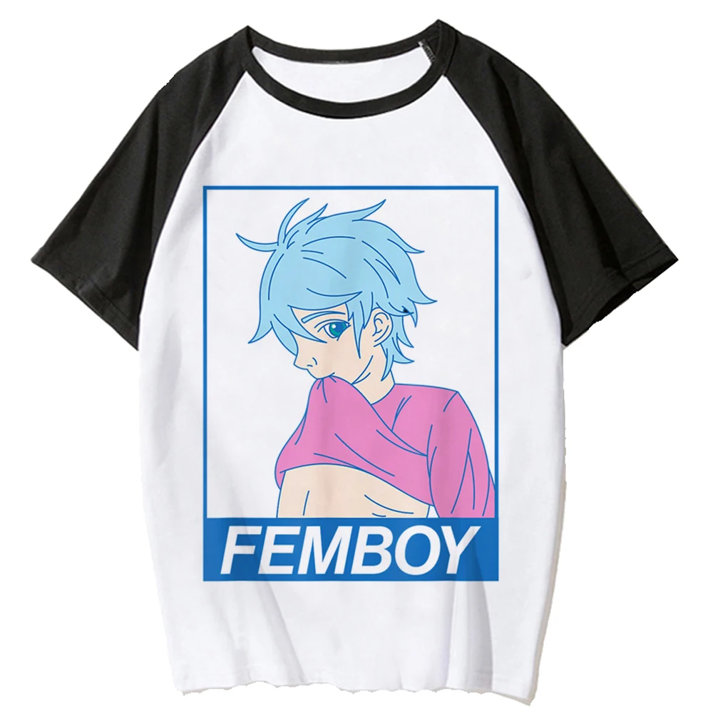 Femboy t-shirts women designer harajuku graphic tshirt girl Japanese streetwear 2000s clothing