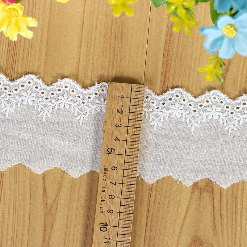 Exquisito tela de algodón de alta calidad, calcomanía de encaje bordado, cortinas hechas a mano para el hogar y ropa de mujer, accesorios de falda