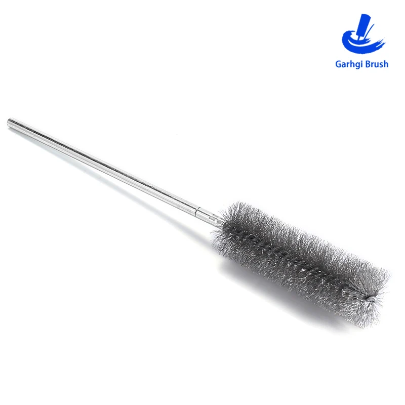 Stainless Steel Wire Pipe Brushes in Twisted Wire with M6 Thread Handle for Deep Hole Cleaning Polishing Deburring Drill Use