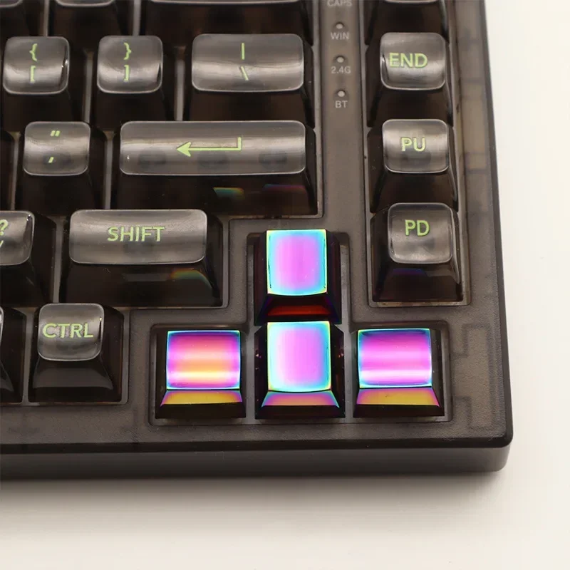 DIY Electroplated Mirror 1u R4 Mechanical Keyboard OEM Profile CNC Metal Aluminum Keycaps