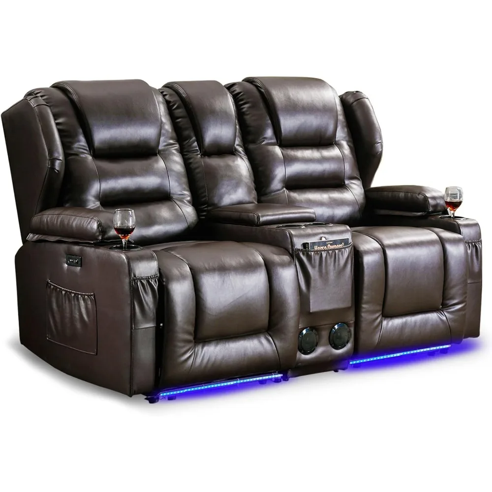 

Power Loveseat Recliner Sofa, 66.9" Reclining Loveseat 2-Seater Sofa Couch for Living Room, Home Theater, Rv, Small Spaces, wit