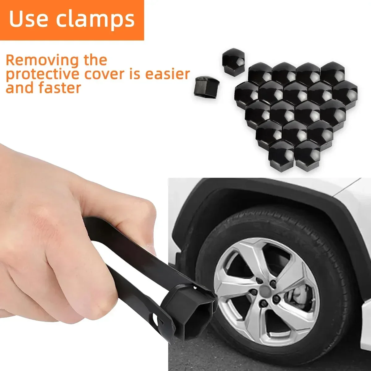 Car Wheel Nut Caps Protection Covers Caps Anti-Rust Auto Hub Screw Cover Car Tyre Nut Bolt Exterior Decoration 20Pcs 17/19/21mm