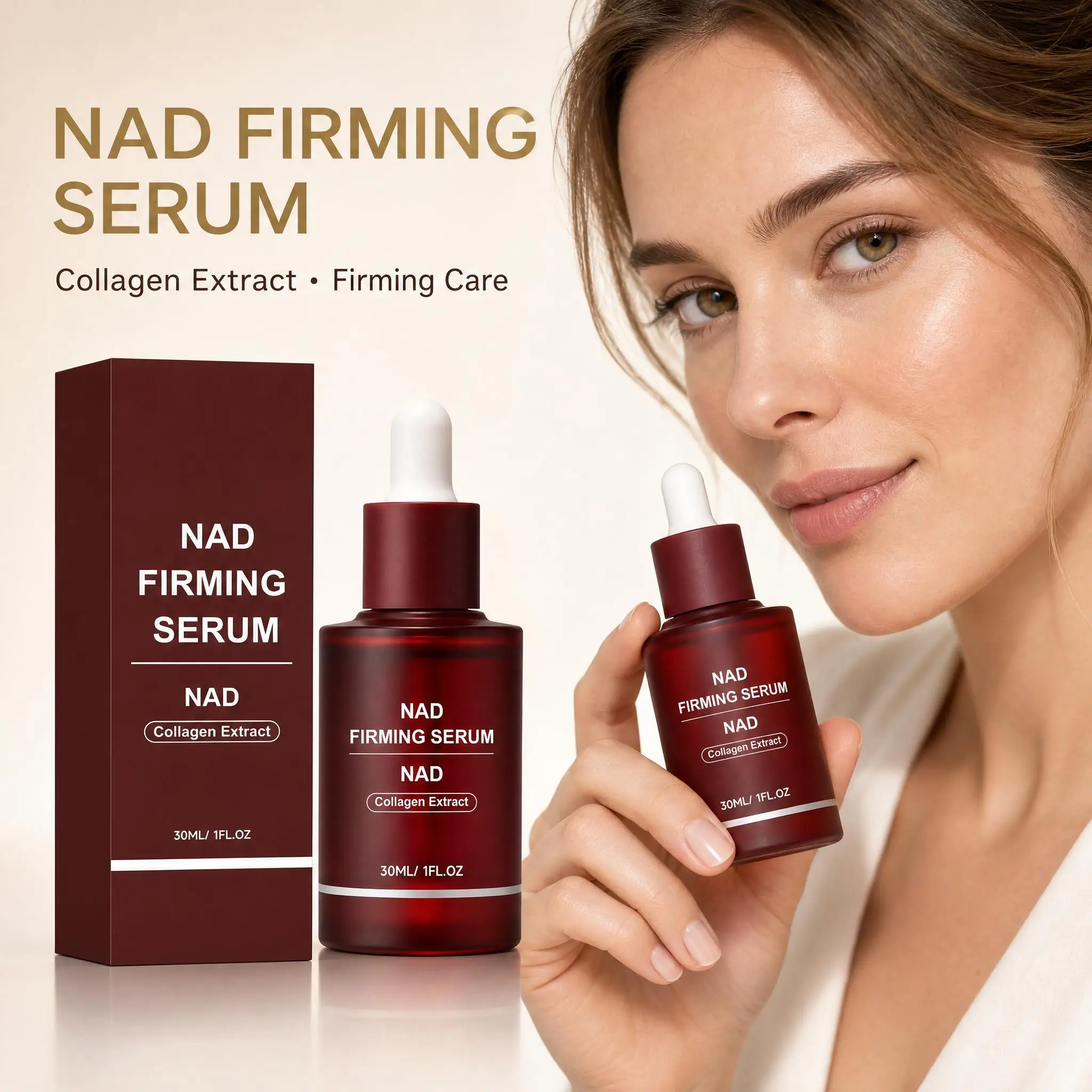 NAD+ Renewal Serum Infused Collagen Extract,Brighten Facial Skin Deeply Penetrate Repair Skin Barrier Boosting Facial Radiance
