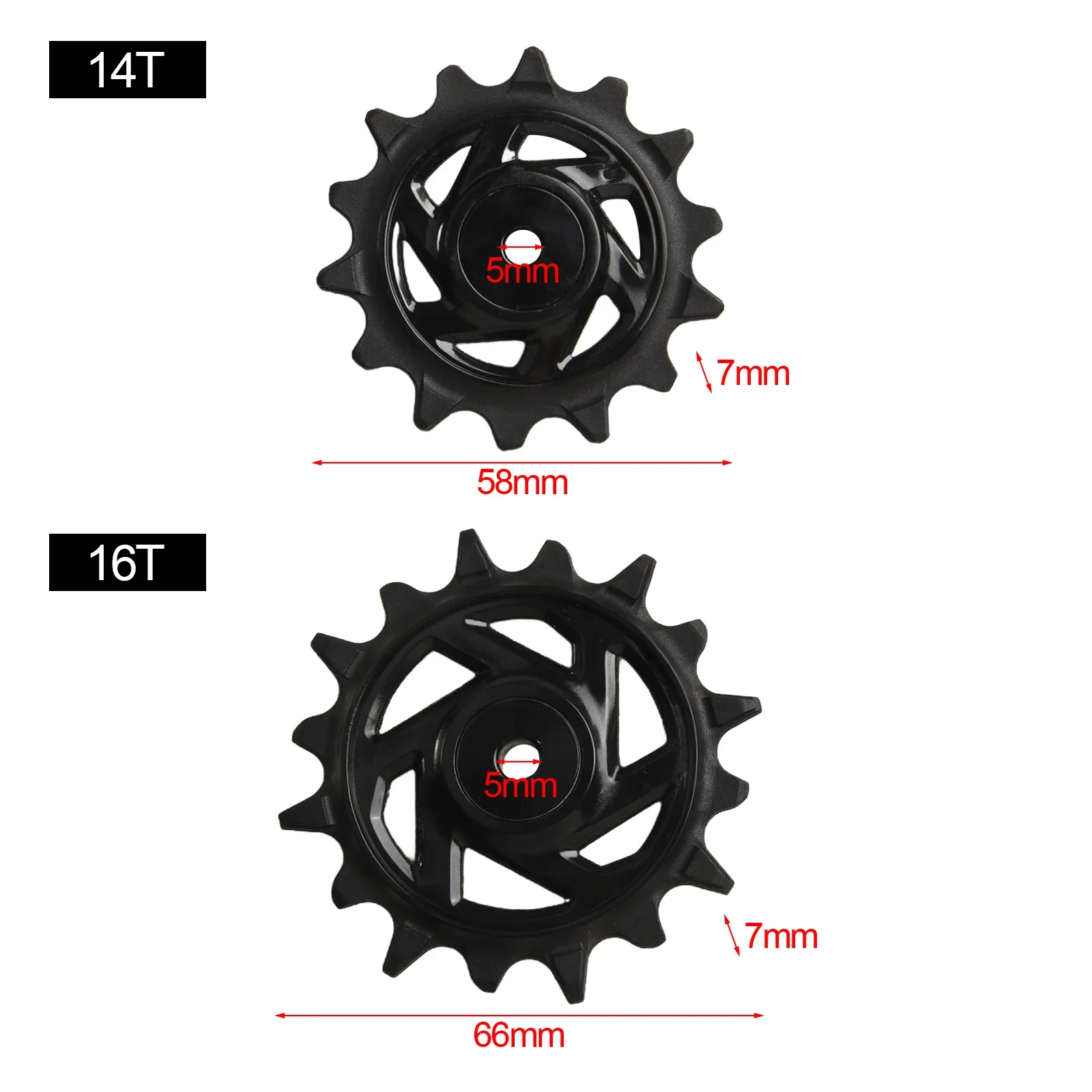

Bicycle Rear Derailleur Pulley 1 Set 12-speed 14+16T Quiet Operation Steel Bearing For Riders Easy Installation