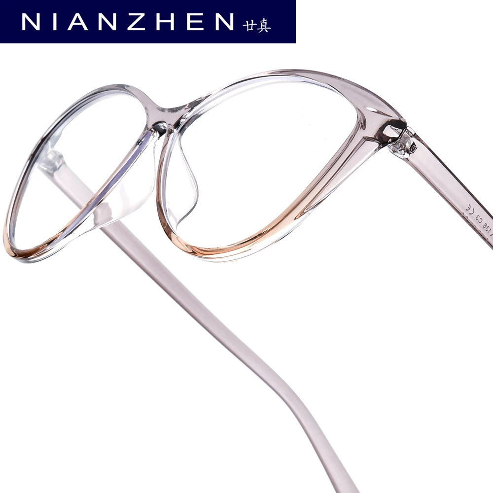

NIANZHEN TR90 Eyeglasses Frame Women Cat Eye Brand Design Glasses Men Ultralight-Weight Retro Vintage Eyewear Spectacles 7212