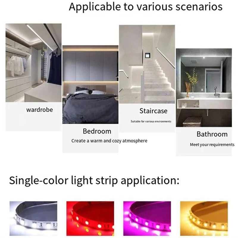 A26F-Motion Sensor Light Switch 5V 12V DC Movement Detector Timer Automatic Switch On OFF LED Strip Light PIR Motion Sensor B